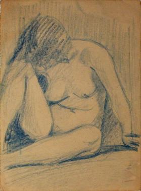Blue Nude and Seated Woman (double sided drawing)