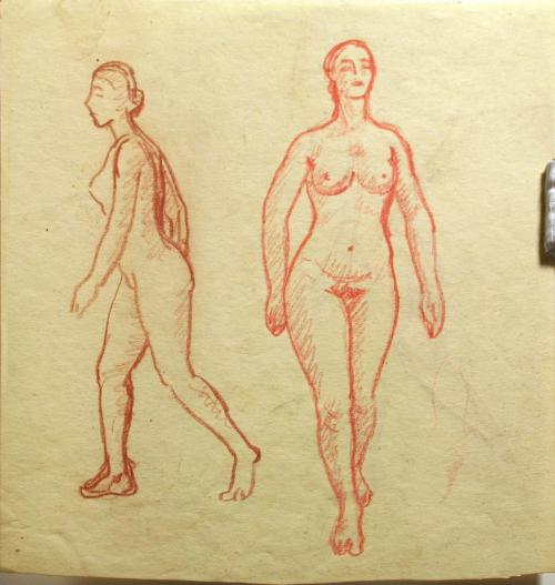 Two Figures and One Female Figure
(double sided drawing)