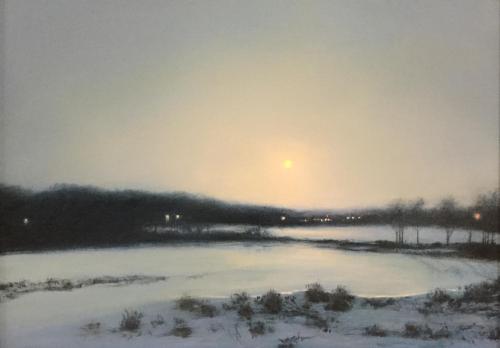 Moonrise: Long Island Winter