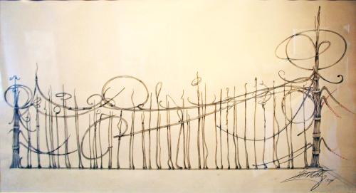 Sketch for the Hunter Museum Fence: Section I