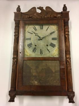 Clock with Eagle Carved Pediment