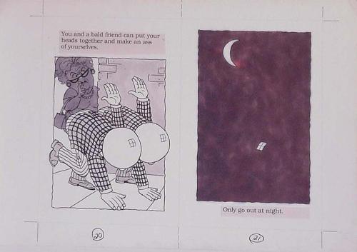 The Bald Book - Illustration board, pages 20-21