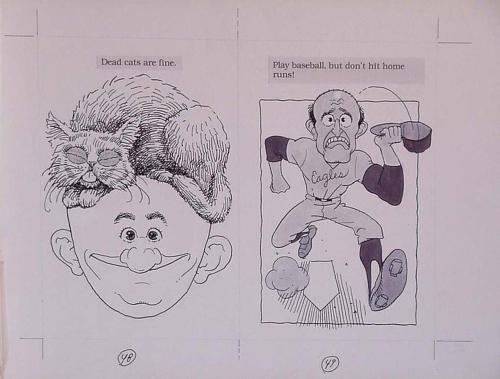 The Bald Book - Illustration board, pages 48-49