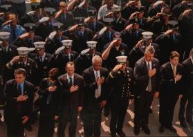 Memorial, Ground Zero, New York City, Sept. 11, 2002